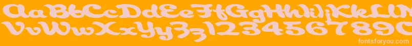 Aborigianlkite91Bold Font – Pink Fonts on Orange Background