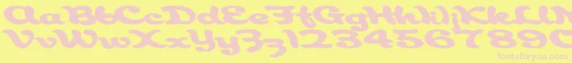 Aborigianlkite91Bold Font – Pink Fonts on Yellow Background
