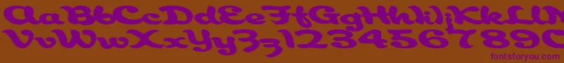 Aborigianlkite91Bold Font – Purple Fonts on Brown Background