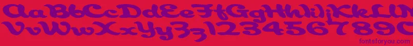 Aborigianlkite91Bold-Schriftart – Violette Schriften auf rotem Hintergrund