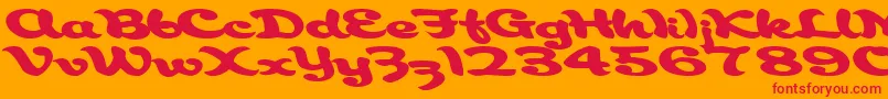 Aborigianlkite91Bold Font – Red Fonts on Orange Background