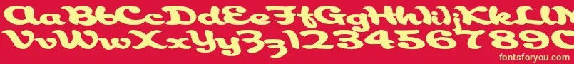 Aborigianlkite91Bold Font – Yellow Fonts on Red Background
