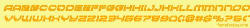 Pulsarclasssemicondital Font – Orange Fonts on Yellow Background