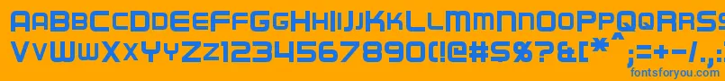 Regen Font – Blue Fonts on Orange Background