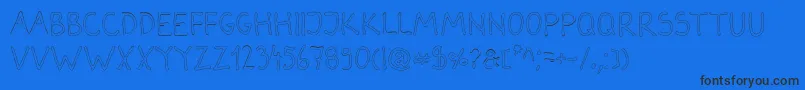 DarbogOutline Font – Black Fonts on Blue Background