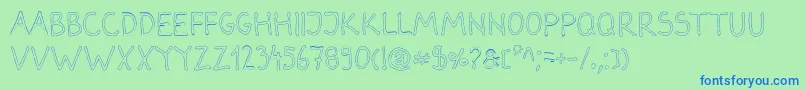 DarbogOutline Font – Blue Fonts on Green Background