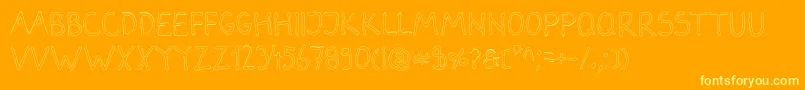 Fonte DarbogOutline – fontes amarelas em um fundo laranja