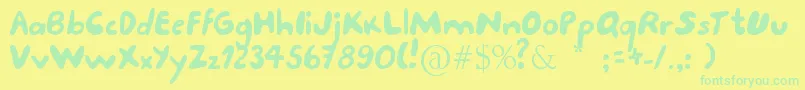 Porcupine Font – Green Fonts on Yellow Background