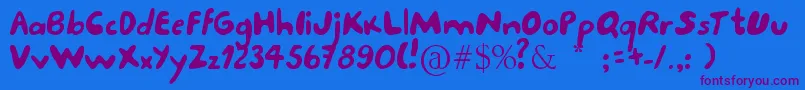 Porcupine Font – Purple Fonts on Blue Background