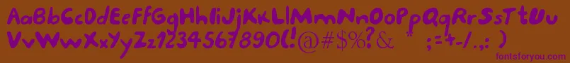 Porcupine Font – Purple Fonts on Brown Background