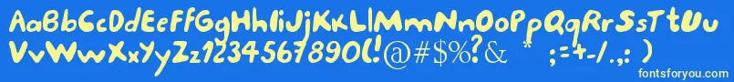 Porcupine Font – Yellow Fonts on Blue Background