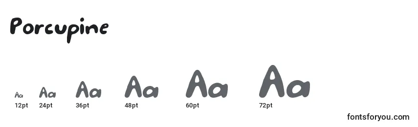 Porcupine Font Sizes