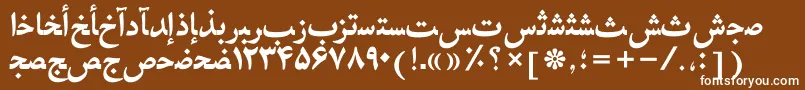 Weitere Informationen zur HafizpersianttBold-Schriftart HafizpersianttBold-Schriftart – Weiße Schriften auf braunem Hintergrund