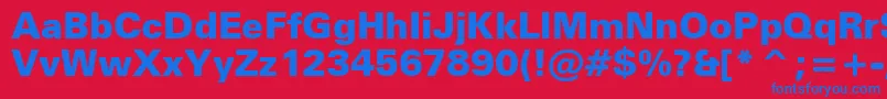 ZurichBlackWin95bt Font – Blue Fonts on Red Background