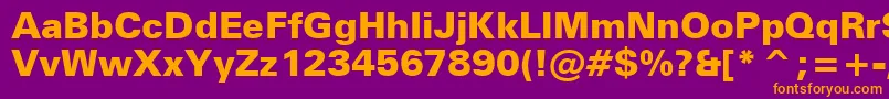 ZurichBlackWin95bt Font – Orange Fonts on Purple Background