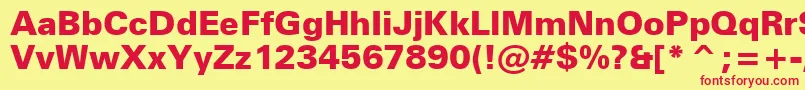 ZurichBlackWin95bt Font – Red Fonts on Yellow Background