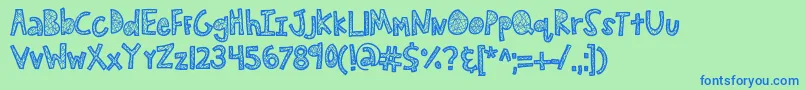 Kbsecretpassage Font – Blue Fonts on Green Background