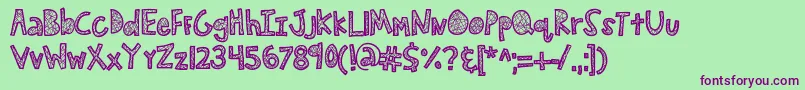 Kbsecretpassage Font – Purple Fonts on Green Background
