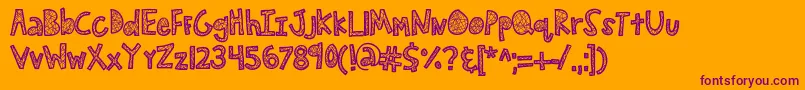Kbsecretpassage Font – Purple Fonts on Orange Background