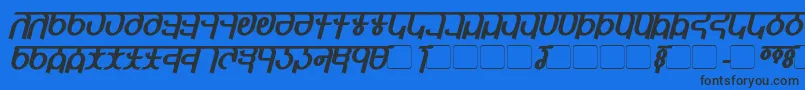QijomiBoldItalic Font – Black Fonts on Blue Background