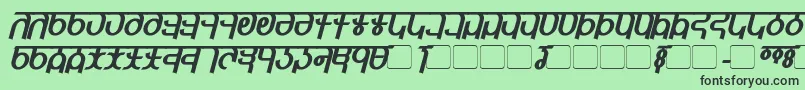 QijomiBoldItalic Font – Black Fonts on Green Background