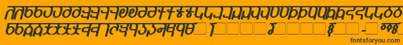 QijomiBoldItalic Font – Black Fonts on Orange Background