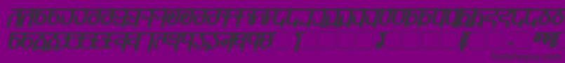 QijomiBoldItalic Font – Black Fonts on Purple Background