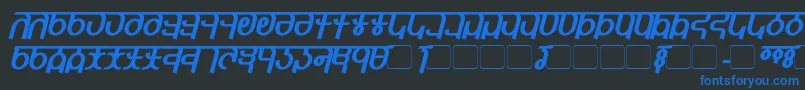 QijomiBoldItalic Font – Blue Fonts on Black Background
