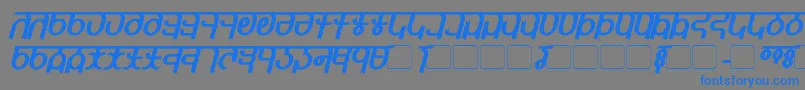 QijomiBoldItalic Font – Blue Fonts on Gray Background
