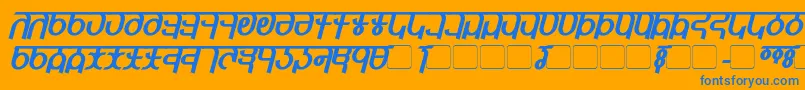 QijomiBoldItalic Font – Blue Fonts on Orange Background