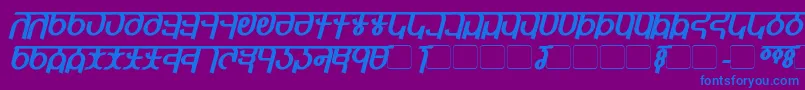 QijomiBoldItalic Font – Blue Fonts on Purple Background