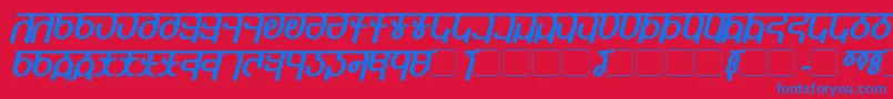 QijomiBoldItalic Font – Blue Fonts on Red Background