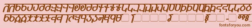 QijomiBoldItalic Font – Brown Fonts on Pink Background