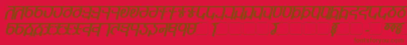 QijomiBoldItalic Font – Brown Fonts on Red Background