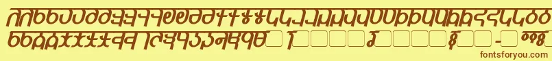 QijomiBoldItalic Font – Brown Fonts on Yellow Background