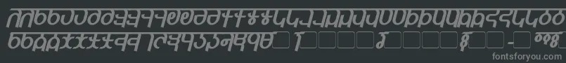 QijomiBoldItalic Font – Gray Fonts on Black Background