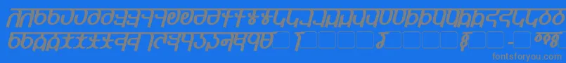 QijomiBoldItalic Font – Gray Fonts on Blue Background