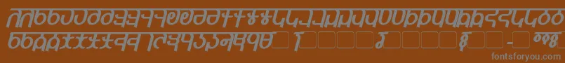 QijomiBoldItalic Font – Gray Fonts on Brown Background