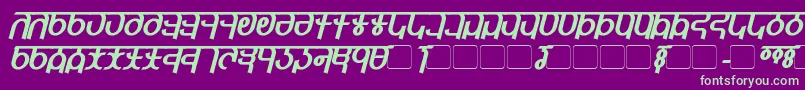 QijomiBoldItalic Font – Green Fonts on Purple Background