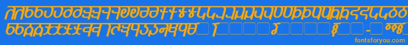 QijomiBoldItalic Font – Orange Fonts on Blue Background