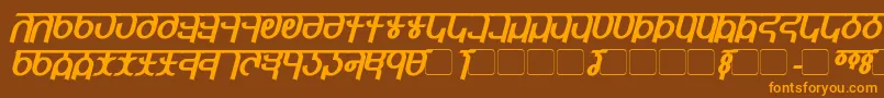 QijomiBoldItalic Font – Orange Fonts on Brown Background