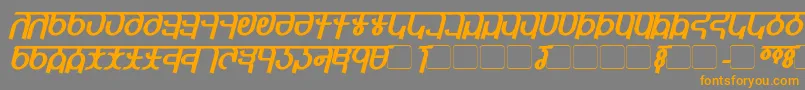 QijomiBoldItalic Font – Orange Fonts on Gray Background
