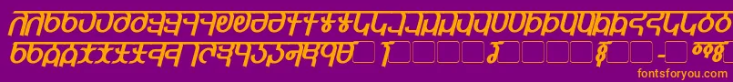 QijomiBoldItalic Font – Orange Fonts on Purple Background