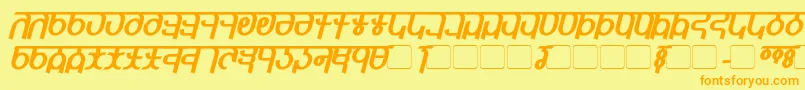 QijomiBoldItalic Font – Orange Fonts on Yellow Background