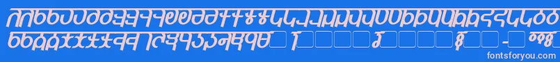QijomiBoldItalic Font – Pink Fonts on Blue Background