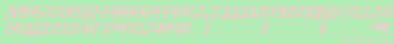 QijomiBoldItalic Font – Pink Fonts on Green Background
