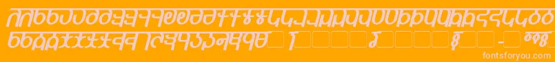 QijomiBoldItalic Font – Pink Fonts on Orange Background