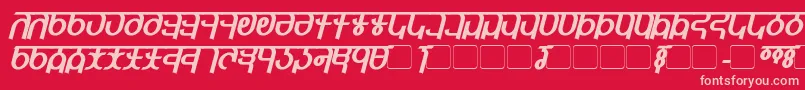 QijomiBoldItalic Font – Pink Fonts on Red Background