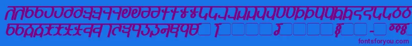 QijomiBoldItalic Font – Purple Fonts on Blue Background