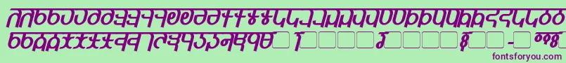 QijomiBoldItalic Font – Purple Fonts on Green Background